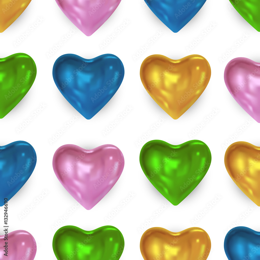 Festive background with glossy bright colored Heart