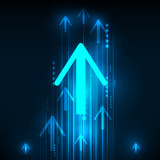 Abstract Blue Arrows technology communicate background, vector i