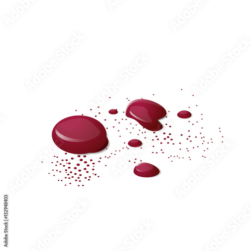 drop of blood on a white background