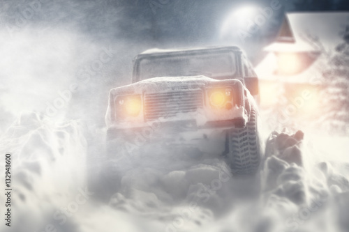 winter car in snow 
