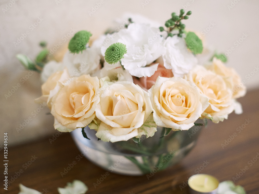 Wedding decor bouquet of roses flowers. Wedding decor bouquet of roses flowers.