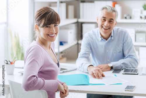 Woman meeting her advisor