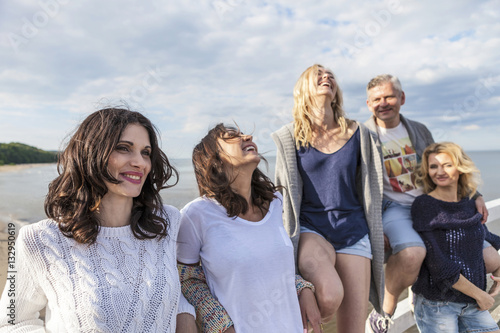 Portrait of friends on beach