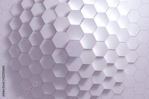 Fototapeta Naklejka Na Ścianę i Meble -  Geometric hexagon pattern background. 3D rendering