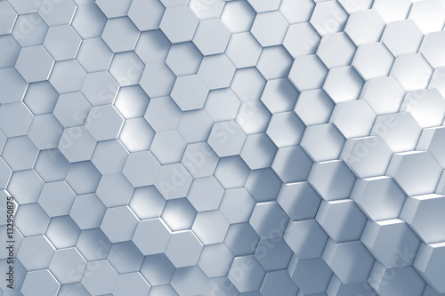Fototapeta Naklejka Na Ścianę i Meble -  Geometric hexagon pattern background. 3D rendering