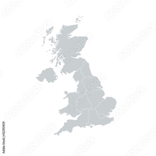 United Kingdom UK Regions Map Fototapete