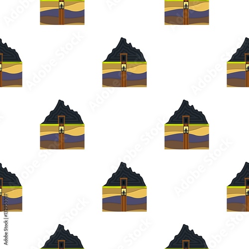 Mine shaft icon in cartoon style isolated on white background. Mine pattern stock vector illustration.
