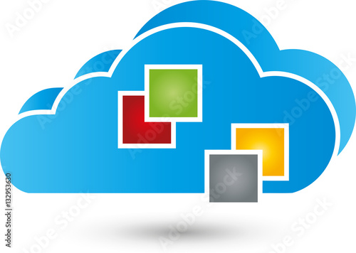 Wolke und Rechtecke, Cloud computing, Daten, Big Data