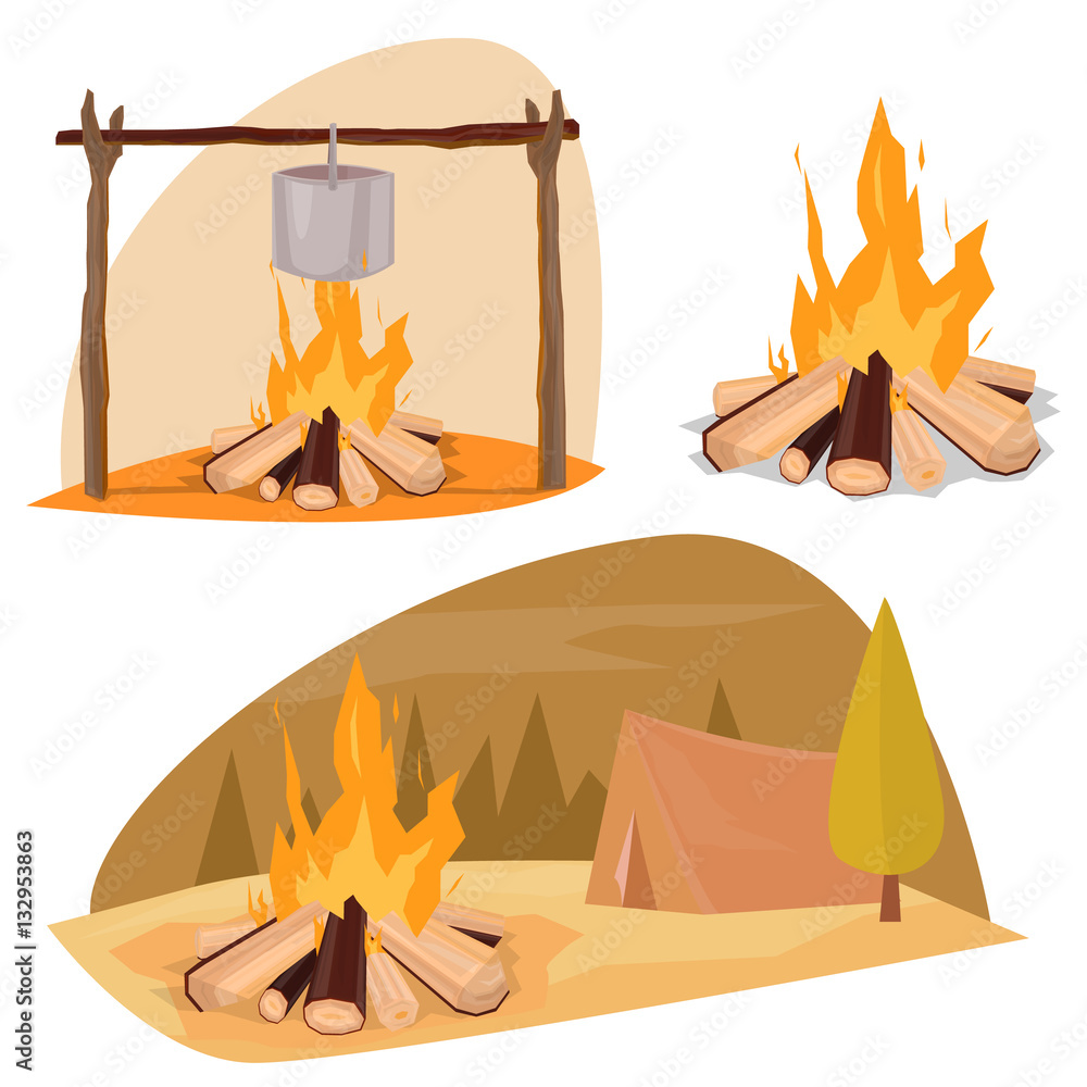 Campfire - obrazy, fototapety, plakaty 