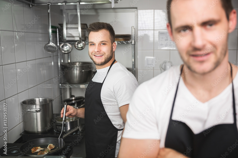 Happy chef and his workmate Happy chef and his workmate