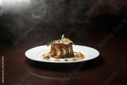 Vegetable Ratatouille, serving with smoke