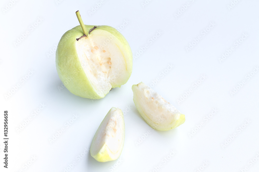 Fresh guava on white background