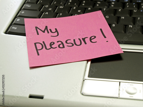 Fotografie Memo note on notebook, my pleasure