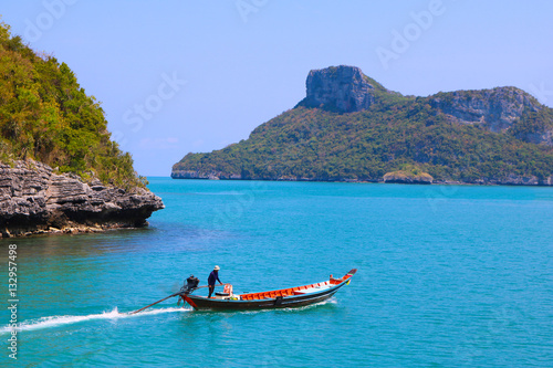 long-tail boat at ang thong archipelago island Thailand. 