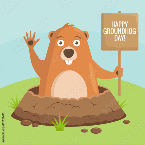 Groundhog Day, celebratory background.