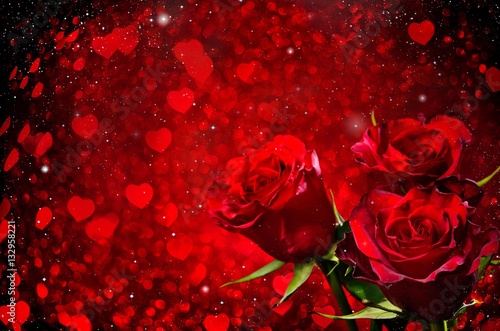 Valentines day background with roses