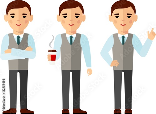illustration of business people in different positions . 
