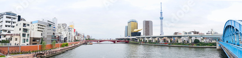 Photography Business and culture concept - panoramic modern city skyline bird eye aerial vie