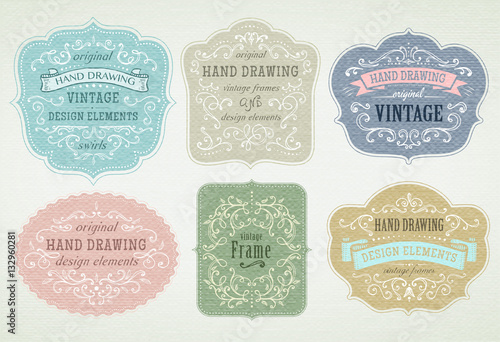 hand-drawing vintage frame.