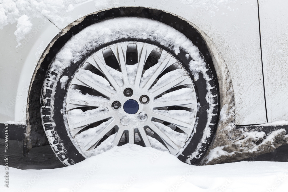 car tires on a snow