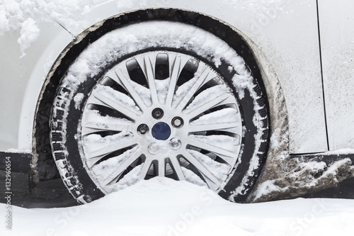car tires on a snow