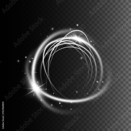 Magic glow light effect. Vector swirl trail effect