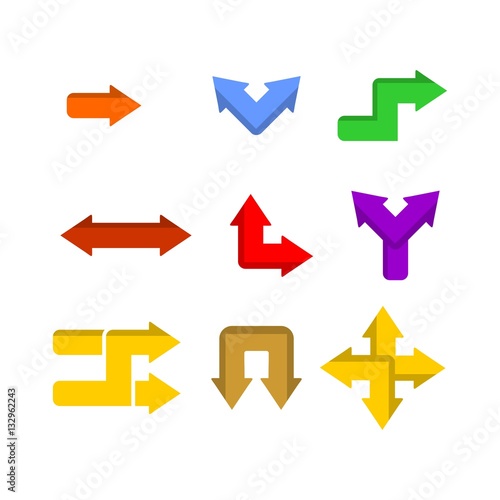 Arrow sign icon set vector