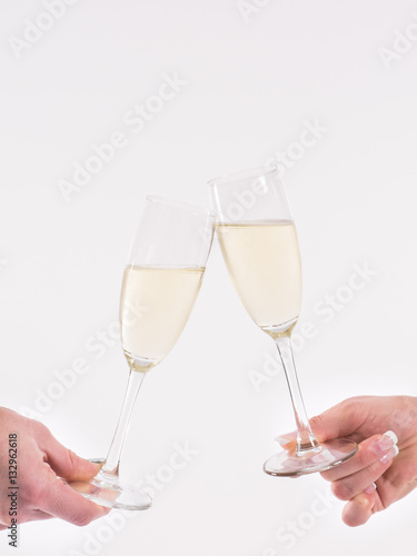 Toasting with champagne glass