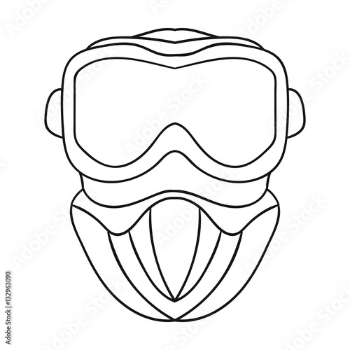 Paintball mask icon in outline style isolated on white background. Paintball symbol stock vector illustration. photo