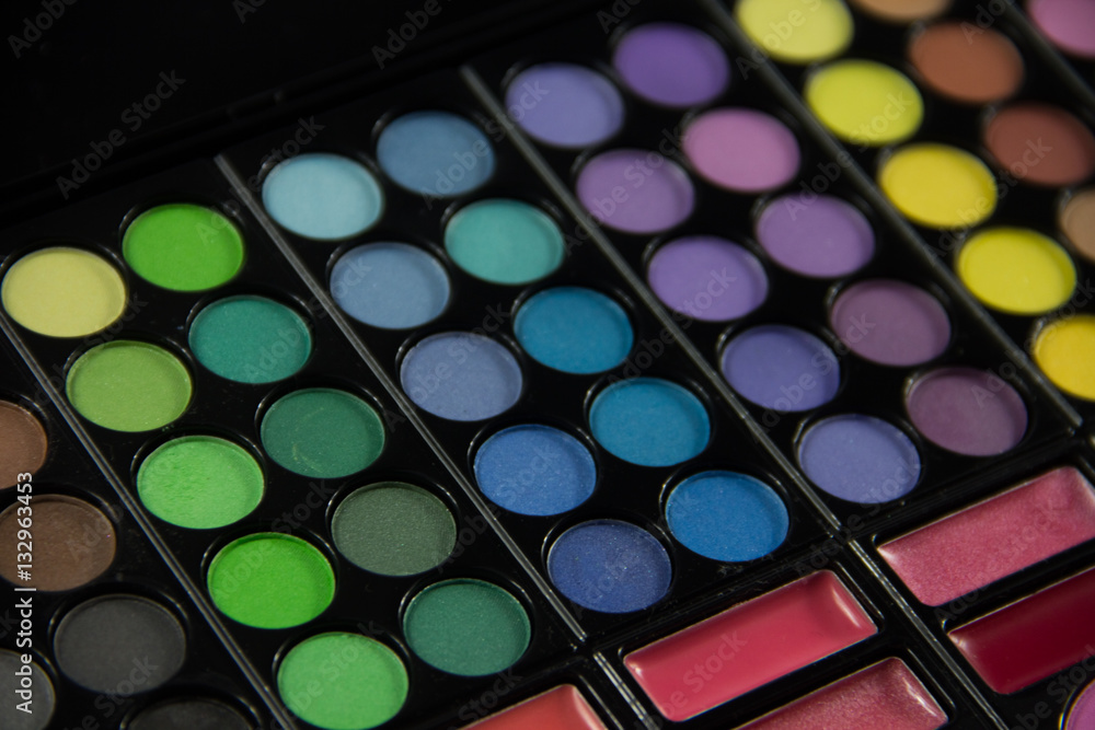 Eyeshadow Palette. Decorative cosmetics. Makeup brushes Eyeshadow Palette. Decorative cosmetics. Makeup brushes