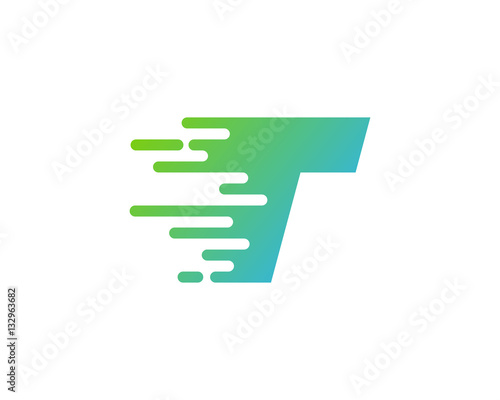 Initial Letter T Speed Logo Design Element photo