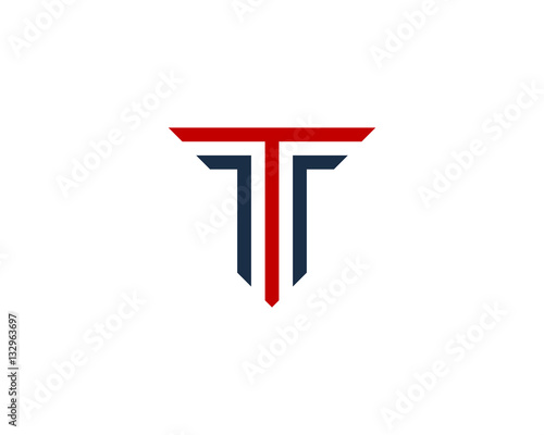 Initial Letter T Triple Line Logo Design Element