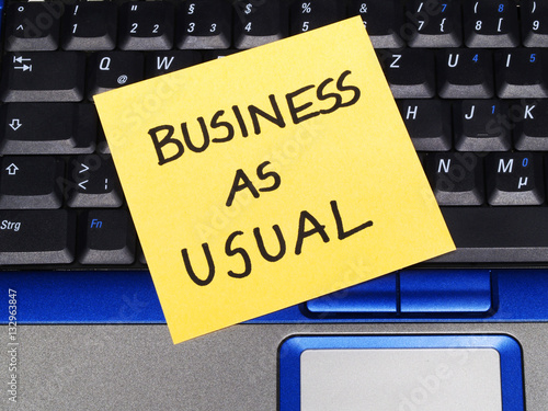 Memo note on notebook, business as usual