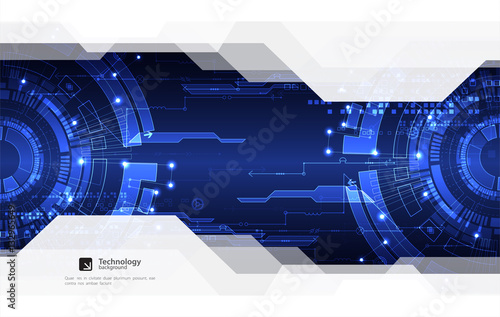 Abstract blue digital communication technology background.