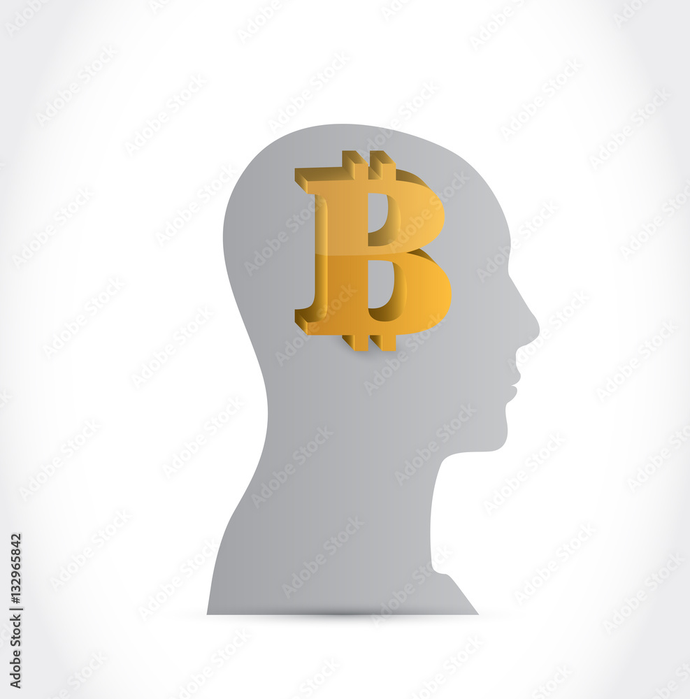bitcoin mind currency concept illustration bitcoin mind currency concept illustration