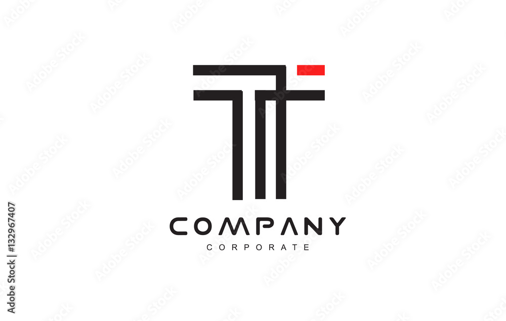 Alphabet letter t line lineart logo icon design - obrazy, fototapety, plakaty 
