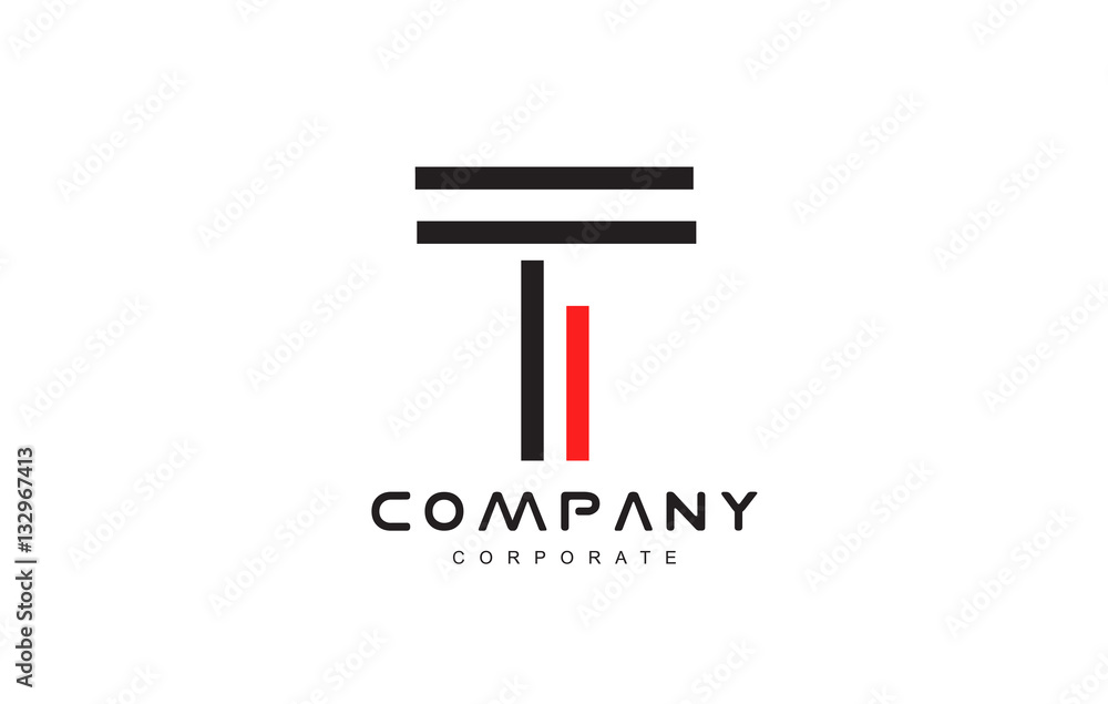 Alphabet letter line t logo icon design Alphabet letter line t logo icon design