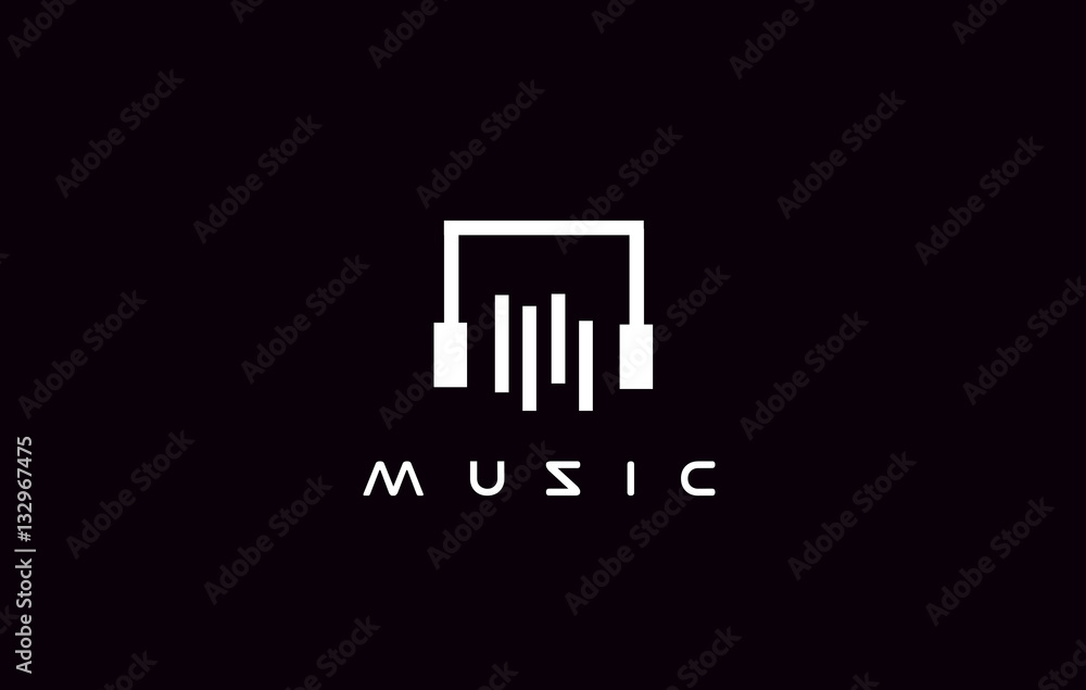 Simple music logo icon design