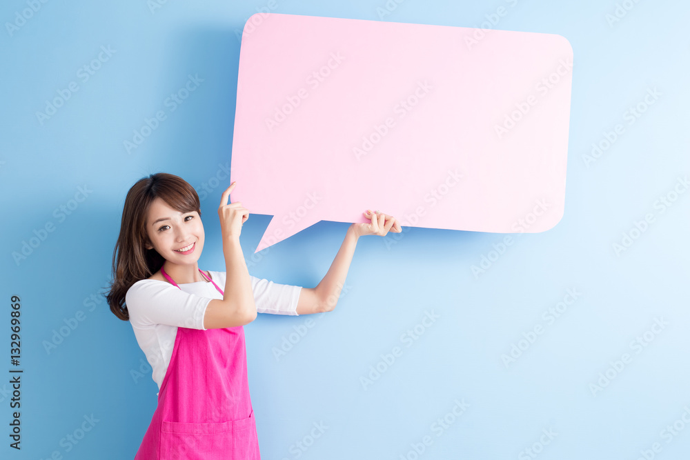 housewife take speech bubble billboard