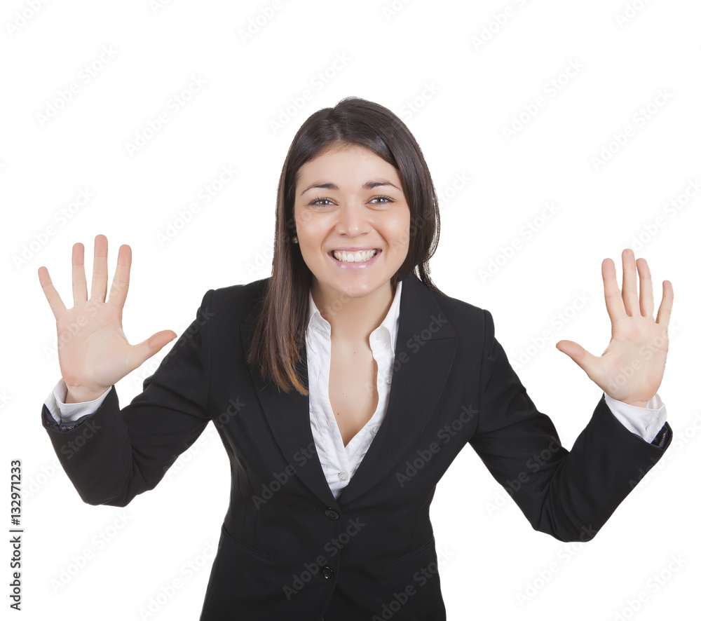 Businesswoman gesturing Businesswoman gesturing