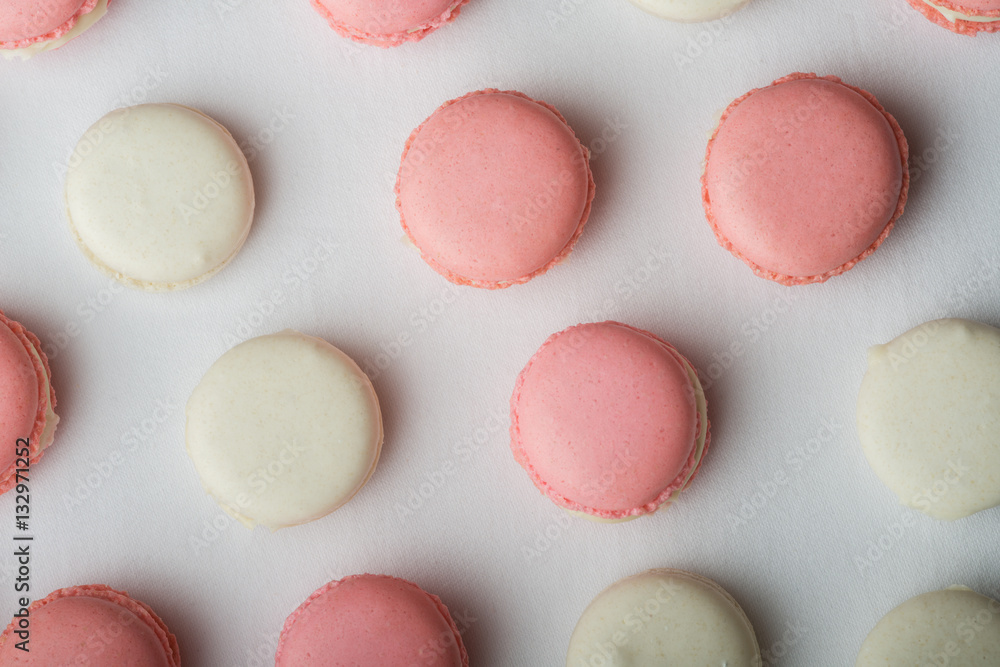 Obraz premium Pink and white macaroon.