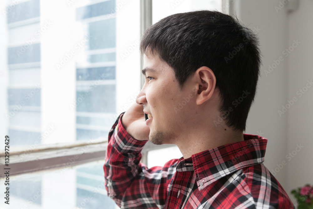 Young man take a break at office Young man take a break at office