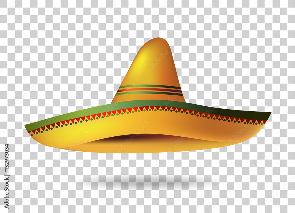 tanto Salto Agente de mudanzas Mexican Sombrero Hat transparent background. Mexico. Vector illustration  Stock Vector | Adobe Stock