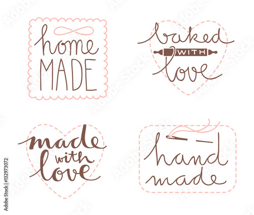 Hand drawn label set