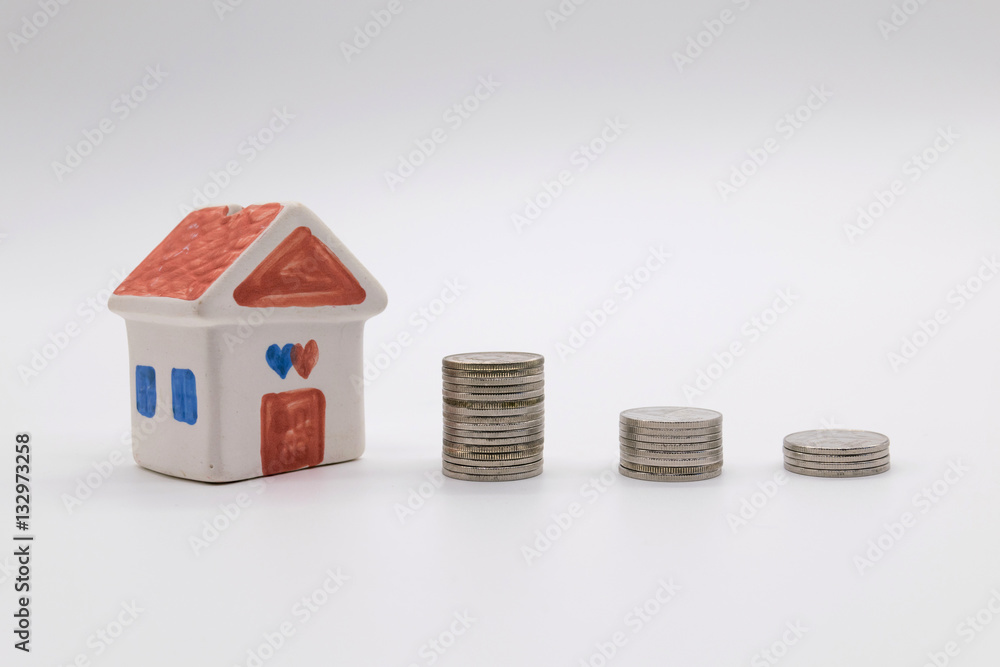 Savings plans for housing on white background Savings plans for housing on white background