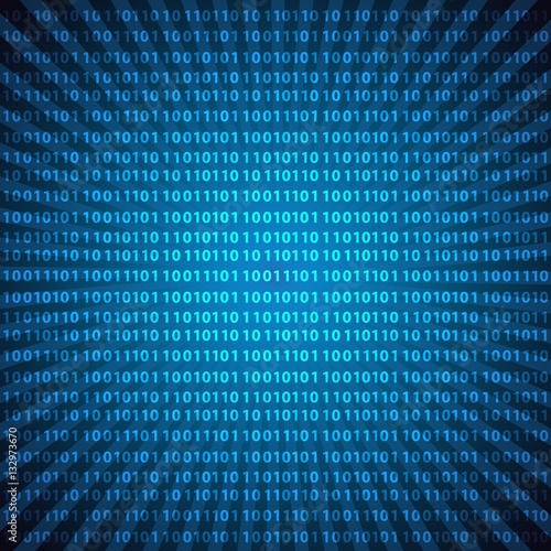 abstract mystic binary code digits blue lines background eps10
