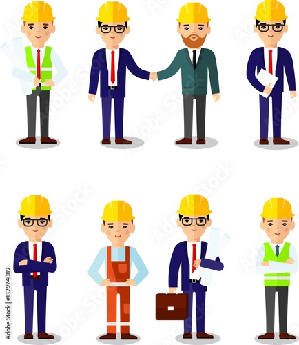 illustration of business people, worker in different positions. 
