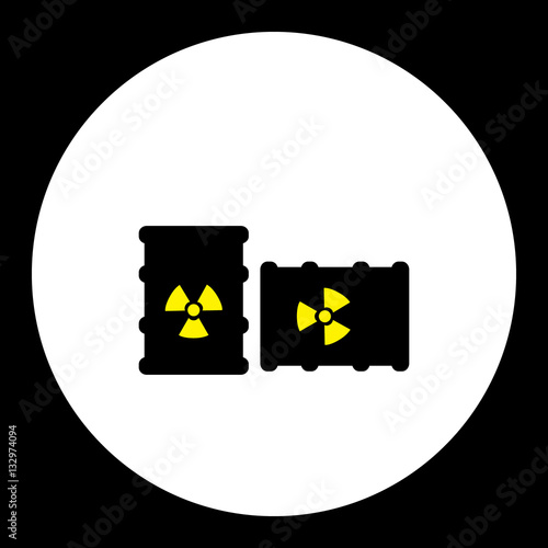 radioactive barrels yellow and black simple icon eps10