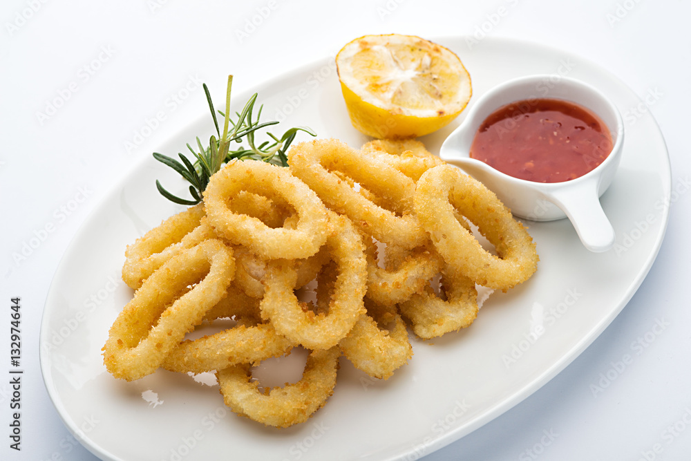 squid rings in batter. Stock 写真 | Adobe Stock