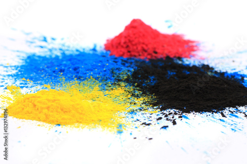 cmyk toner powder (cyan, magenta, yellow, black)